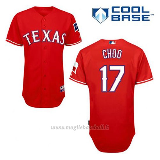 Maglia Baseball Uomo Texas Rangers Shin Soo Choo 17 Rosso Alterner Cool Base